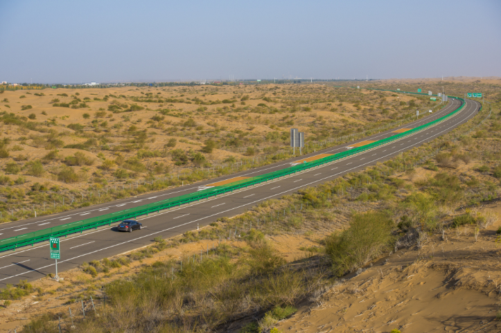 Зелена картина серед моря піску