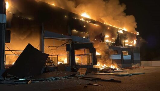 В Київській області внаслідок обстрілу агресорів спалахнули склади